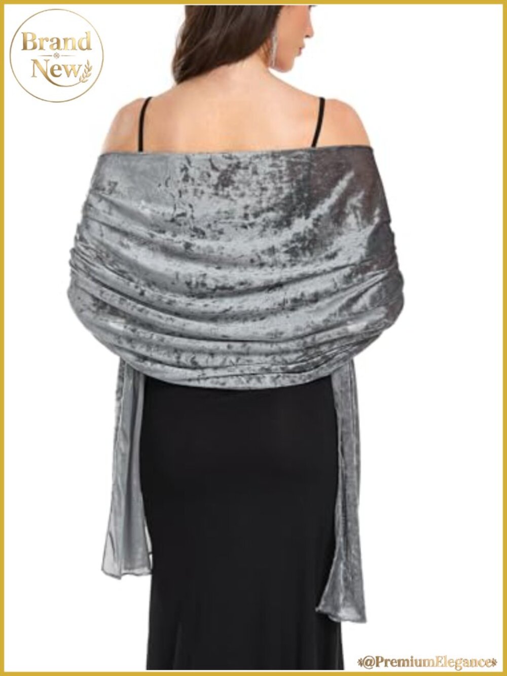 Knit Velvet Mesh Shawl Wrap Long Scarf Wedding Evening Cover Up